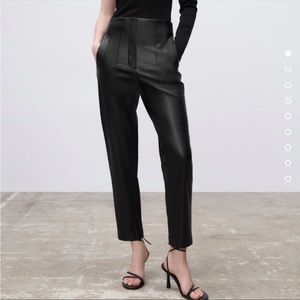 Zara Faux Leather high-waisted Pants Sz: Sm